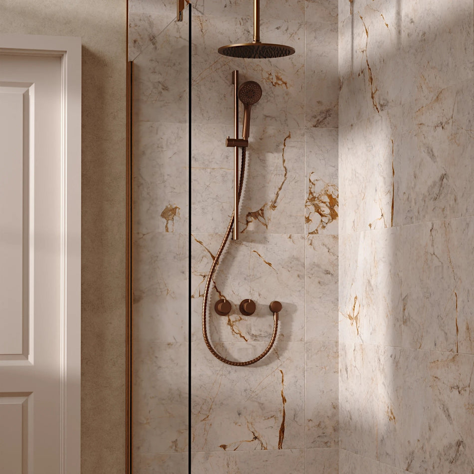 Crosswater Module 2 Outlet Thermostatic Concealed Shower Set 2 With 300mm Head and Ceiling Mounted Arm - Brushed Bronze