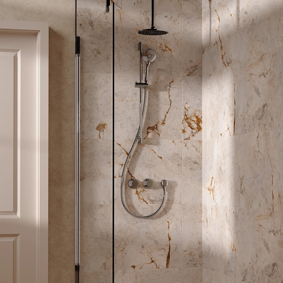 Crosswater Module 2 Outlet Thermostatic Concealed Shower Set 2 With 200mm Head and Ceiling Mounted Arm - Chrome