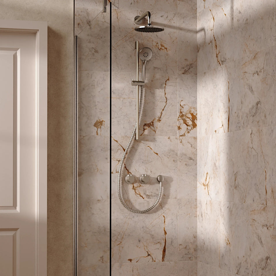 Crosswater Module 2 Outlet Thermostatic Concealed Shower Set 2 With 200mm Head and Wall Mounted Arm - Brushed Nickel