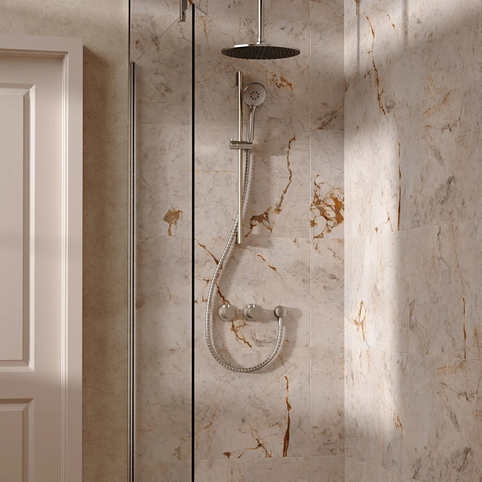 Crosswater Module 2 Outlet Thermostatic Concealed Shower Set 2 With 300mm Head and Ceiling Mounted Arm - Brushed Nickel