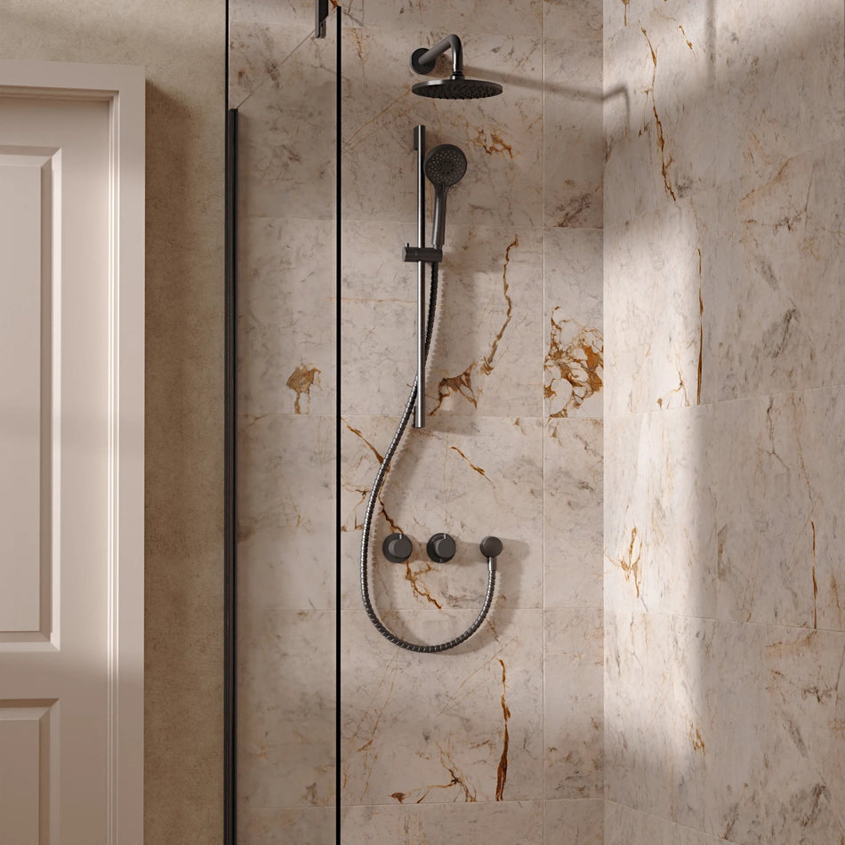 Crosswater Module 2 Outlet Thermostatic Concealed Shower Set 2 With 200mm Head and Wall Mounted Arm - Slate