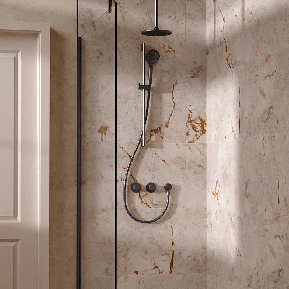 Crosswater Module 2 Outlet Thermostatic Concealed Shower Set 2 With 200mm Head and Ceiling Mounted Arm - Slate