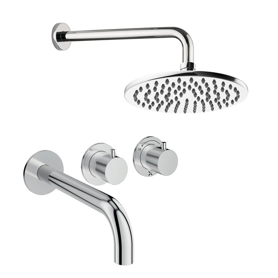 Crosswater Module 2 Outlet Thermostatic Concealed Shower Set 3 With 200mm Head and Wall Mounted Arm - Chrome