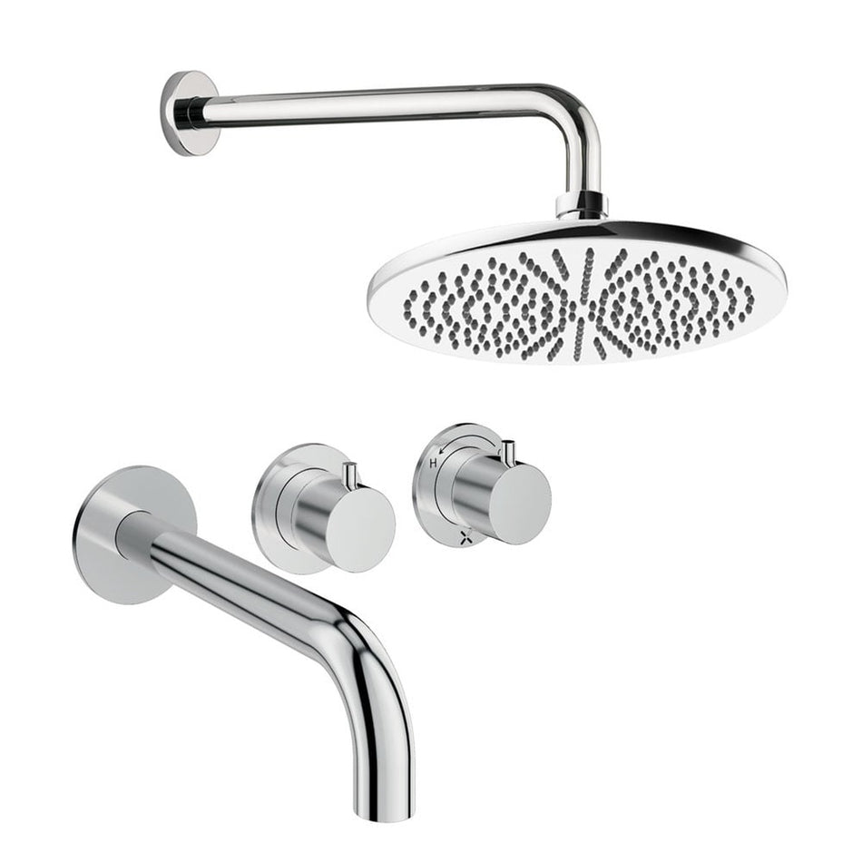 Crosswater Module 2 Outlet Thermostatic Concealed Shower Set 3 With 300mm Head and Wall Mounted Arm - Chrome