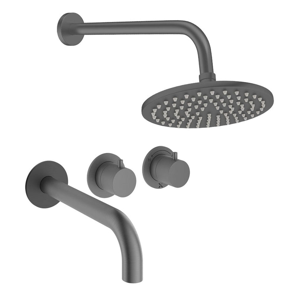 Crosswater Module 2 Outlet Thermostatic Concealed Shower Set 3 With 200mm Head and Wall Mounted Arm - Slate
