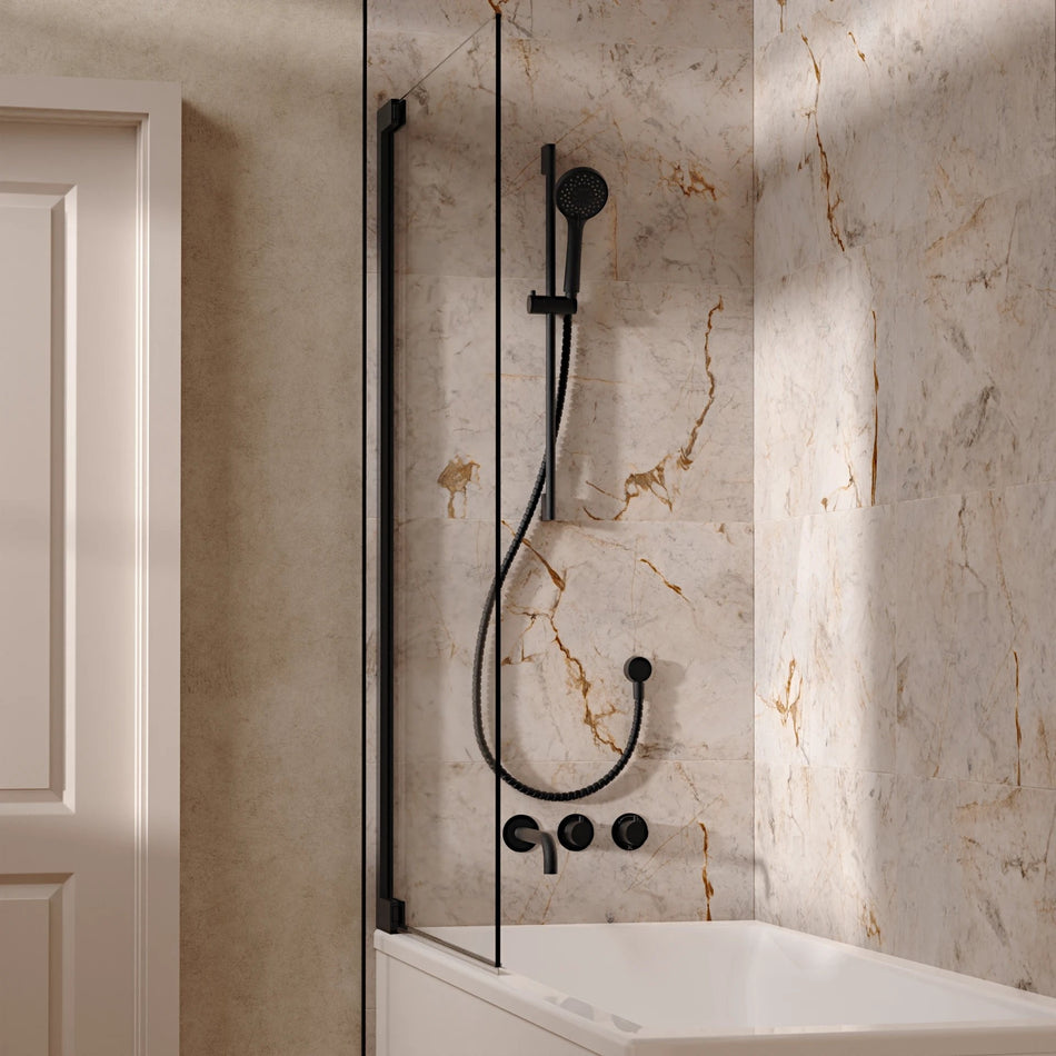Crosswater Module 2 Outlet Thermostatic Concealed Shower Set 4 With Handset & Bath Spout - Matt Black