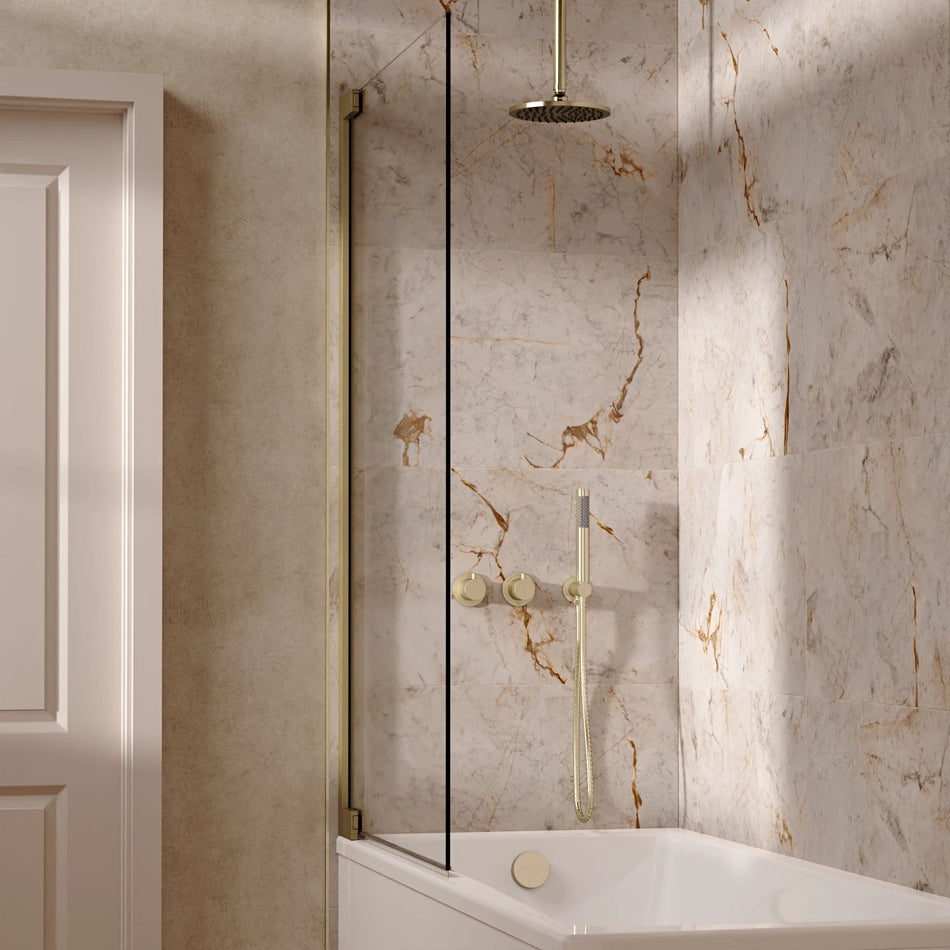 Crosswater Module 3 Outlet Thermostatic Concealed Shower Set 6 With 200mm Head and Ceiling Mounted Arm - Brushed Brass
