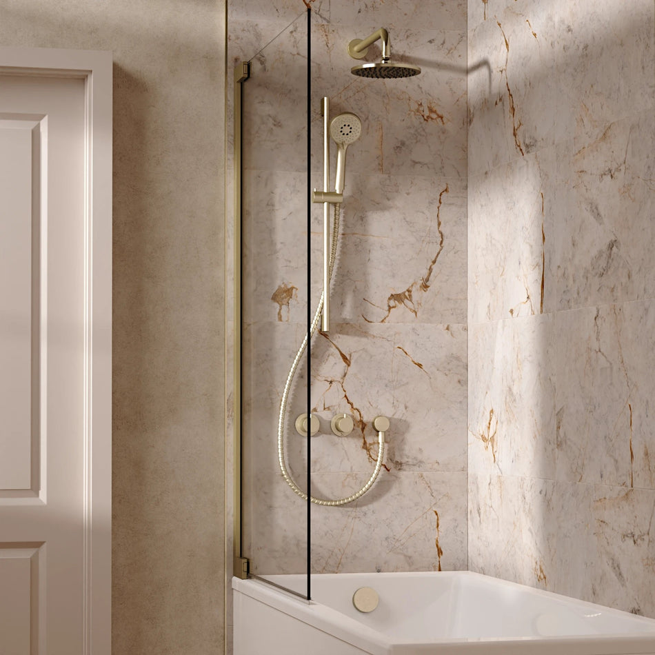 Crosswater Module 3 Outlet Thermostatic Concealed Shower Set 7 With 200mm Head and Wall Mounted Arm - Brushed Brass