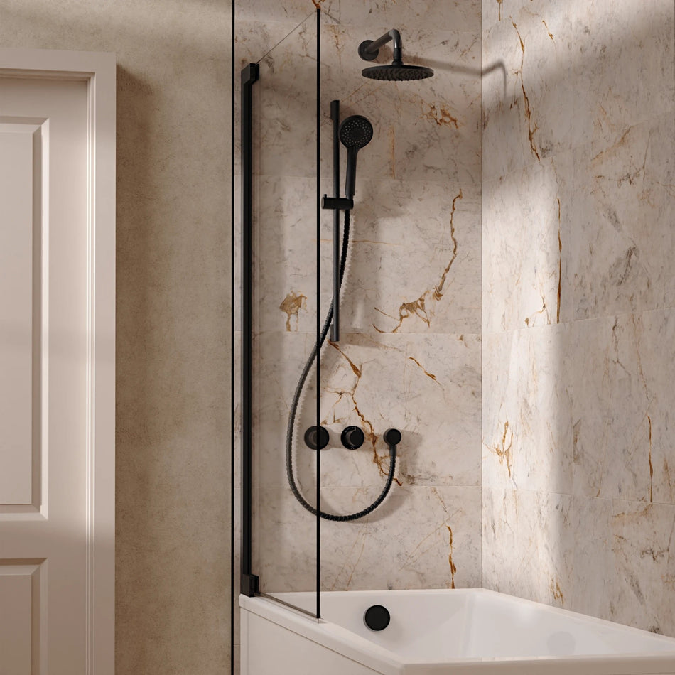 Crosswater Module 3 Outlet Thermostatic Concealed Shower Set 7 With 200mm Head and Wall Mounted Arm - Matt Black