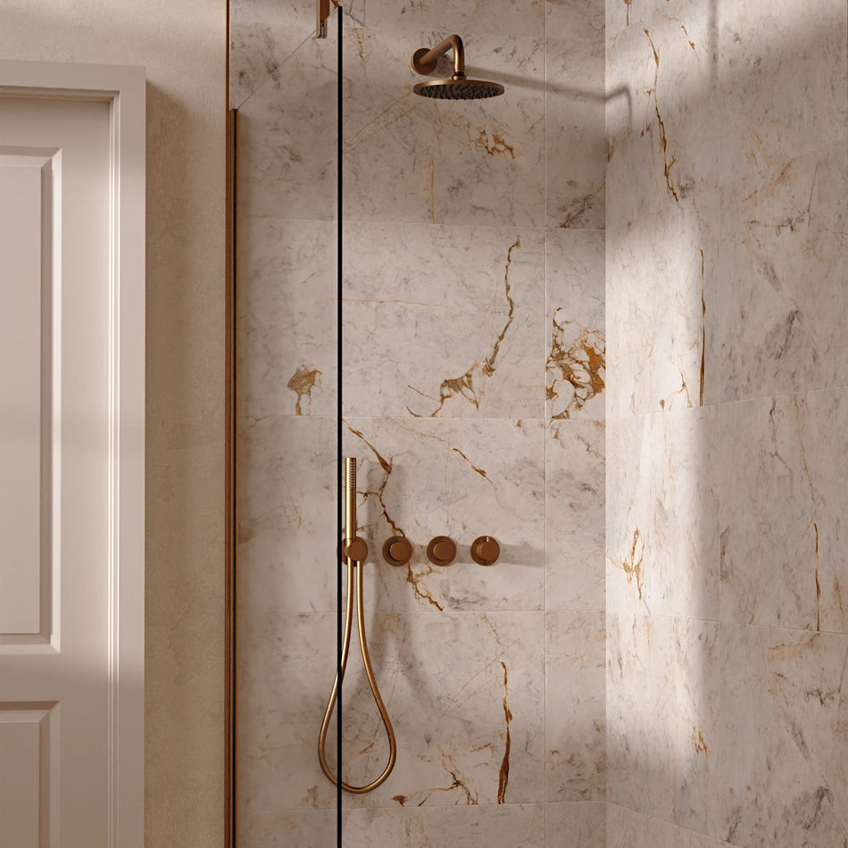 Crosswater Module 2 Outlet Thermostatic Concealed Shower Set 8 With Fixed 200mm Head & Handset - Brushed Bronze