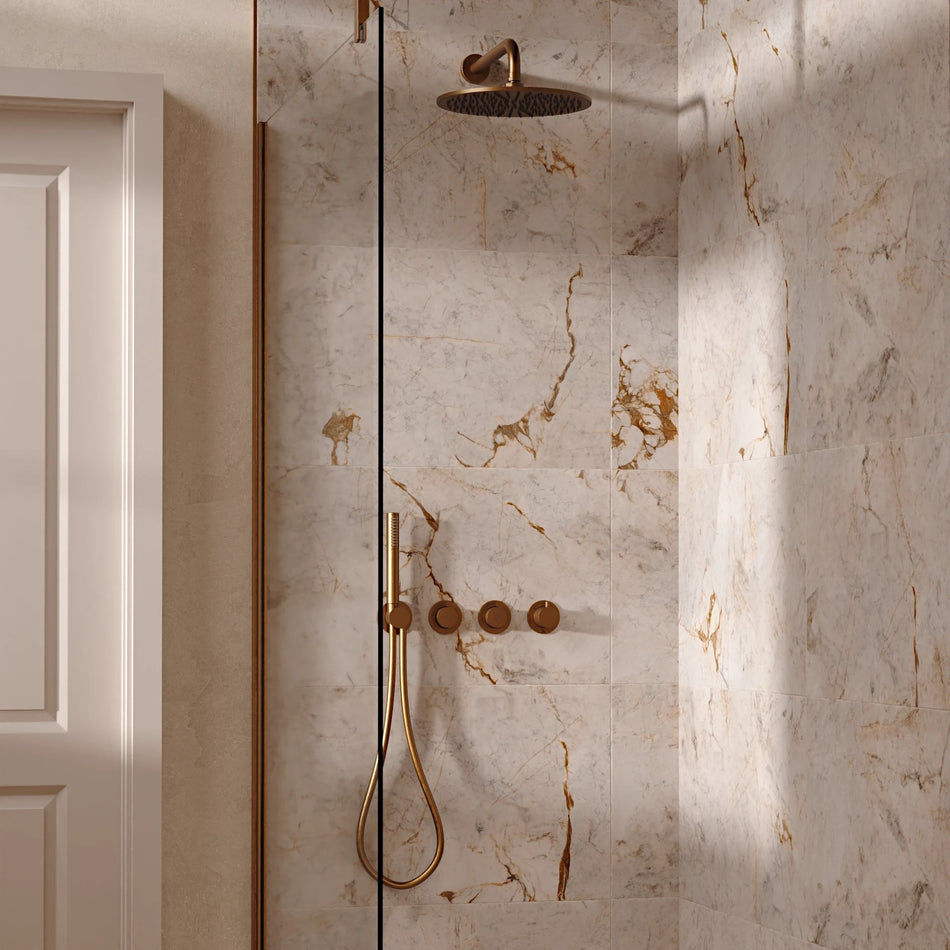 Crosswater Module 2 Outlet Thermostatic Concealed Shower Set 8 With Fixed 300mm Head & Handset - Brushed Bronze
