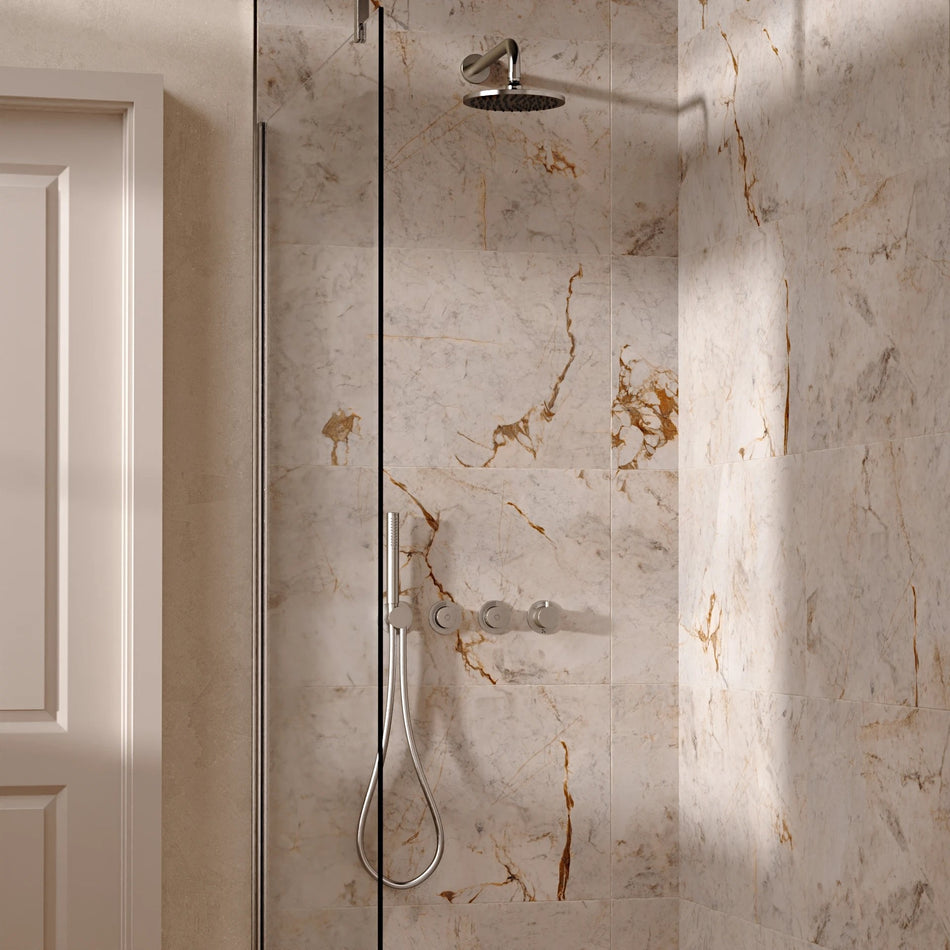 Crosswater Module 2 Outlet Thermostatic Concealed Shower Set 8 With Fixed 200mm Head & Handset - Brushed Nickel