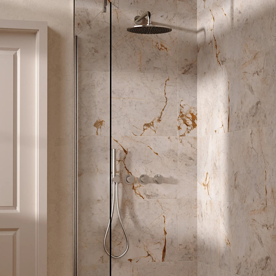 Crosswater Module 2 Outlet Thermostatic Concealed Shower Set 8 With Fixed 300mm Head & Handset - Brushed Nickel