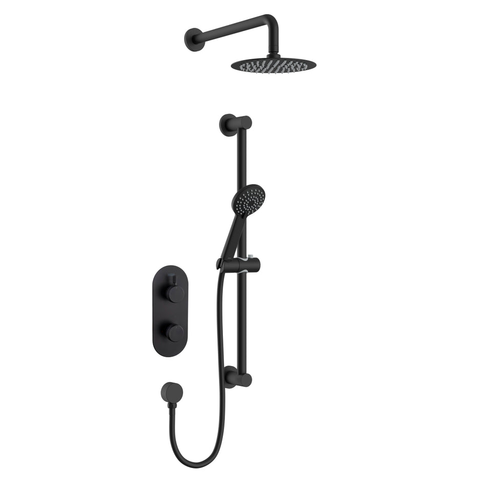 Bristan Molida 2 Outlet 2 Control Thermostatic Concealed Shower Kit - Matt Black