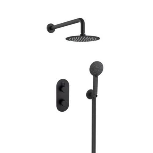 Bristan Molida 2 Outlet 2 Control Thermostatic Concealed Shower Set - Matt Black