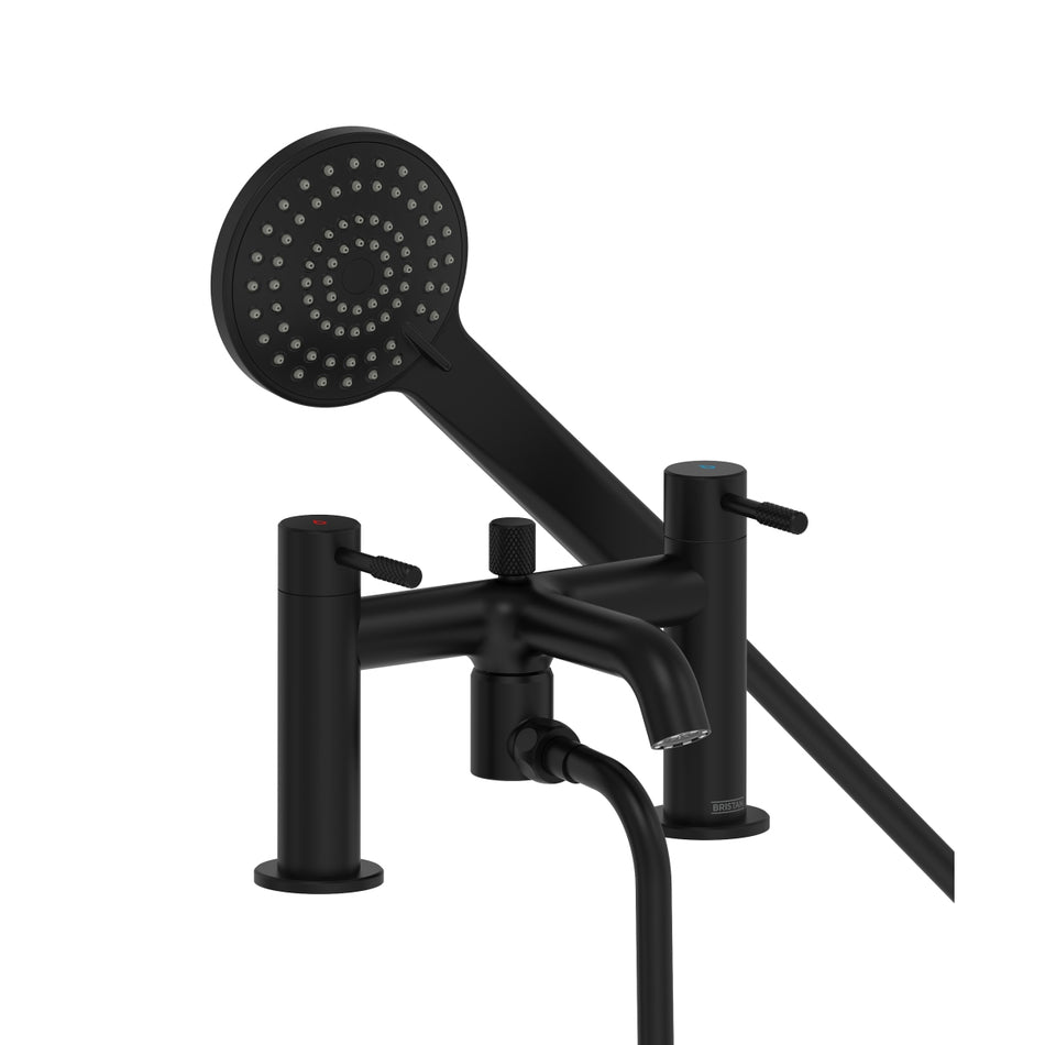 Bristan Molida Bath Shower Mixer Tap With Shower Handset and Hose - Matt Black