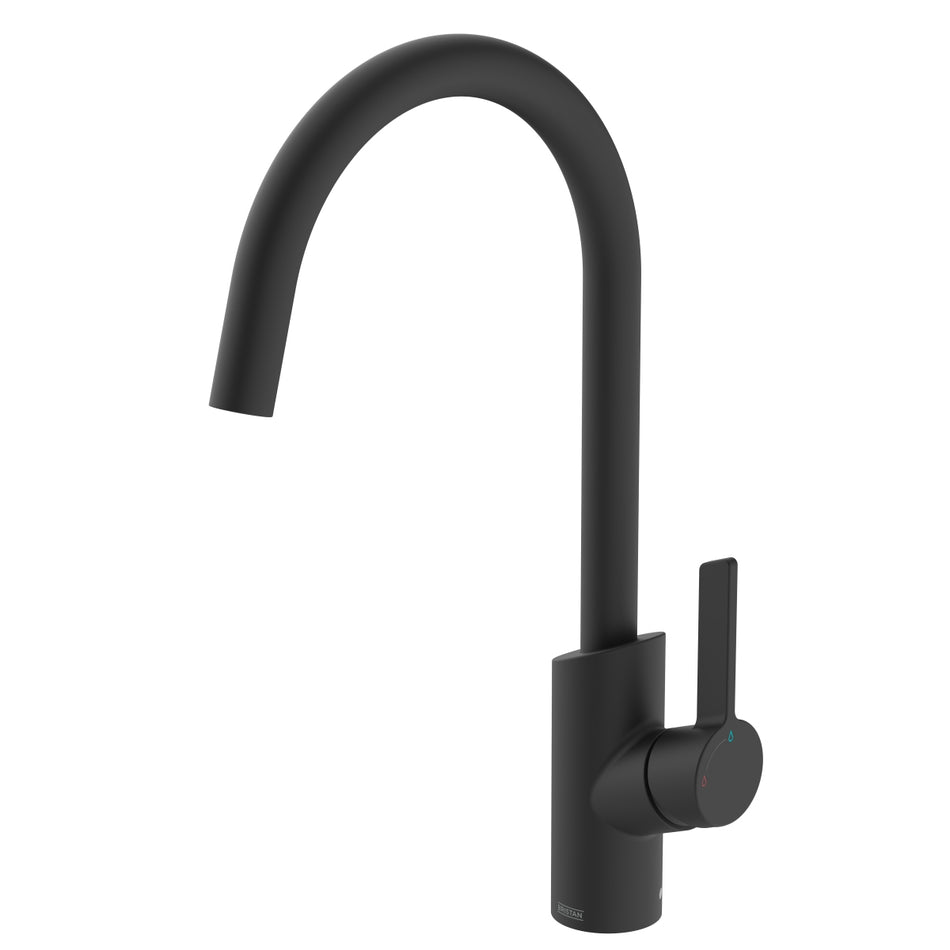 Bristan Maple Deck Mounted Easyfit Mono Kitchen Mixer Tap - Matt Black