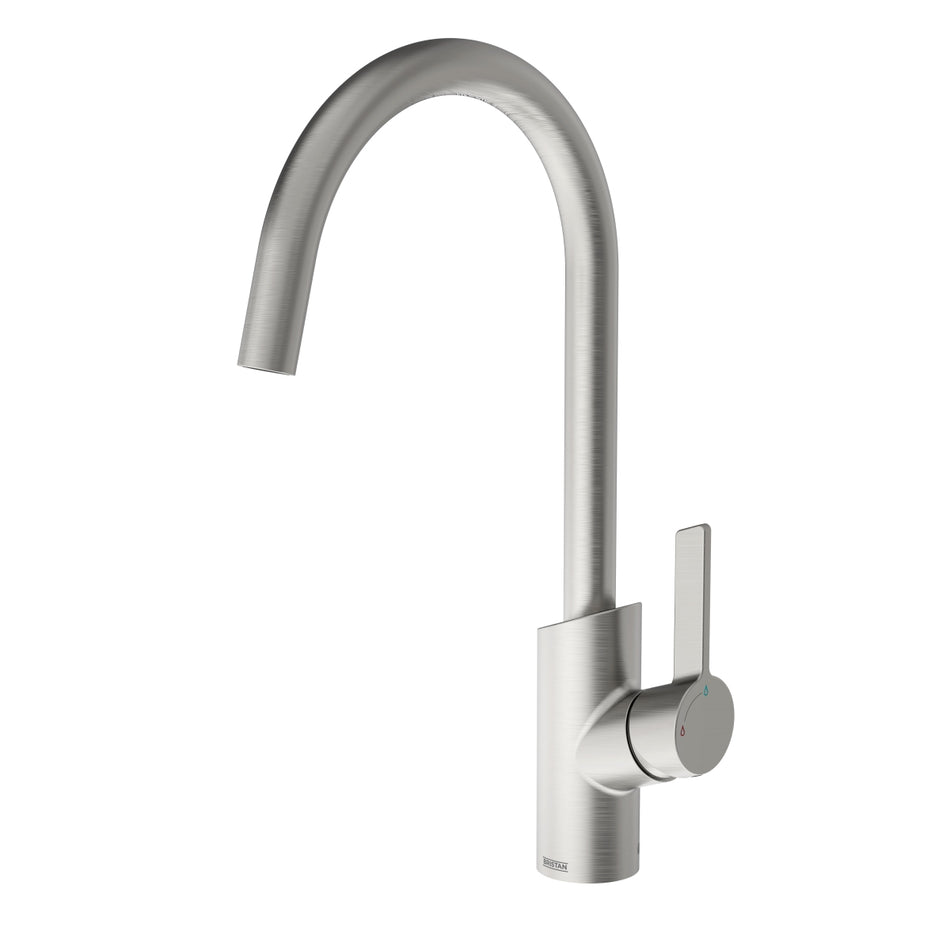 Bristan Maple Deck Mounted Easyfit Mono Kitchen Mixer Tap - stainless steel