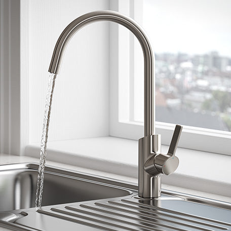 Bristan Maple Deck Mounted Easyfit Mono Kitchen Mixer Tap - stainless steel