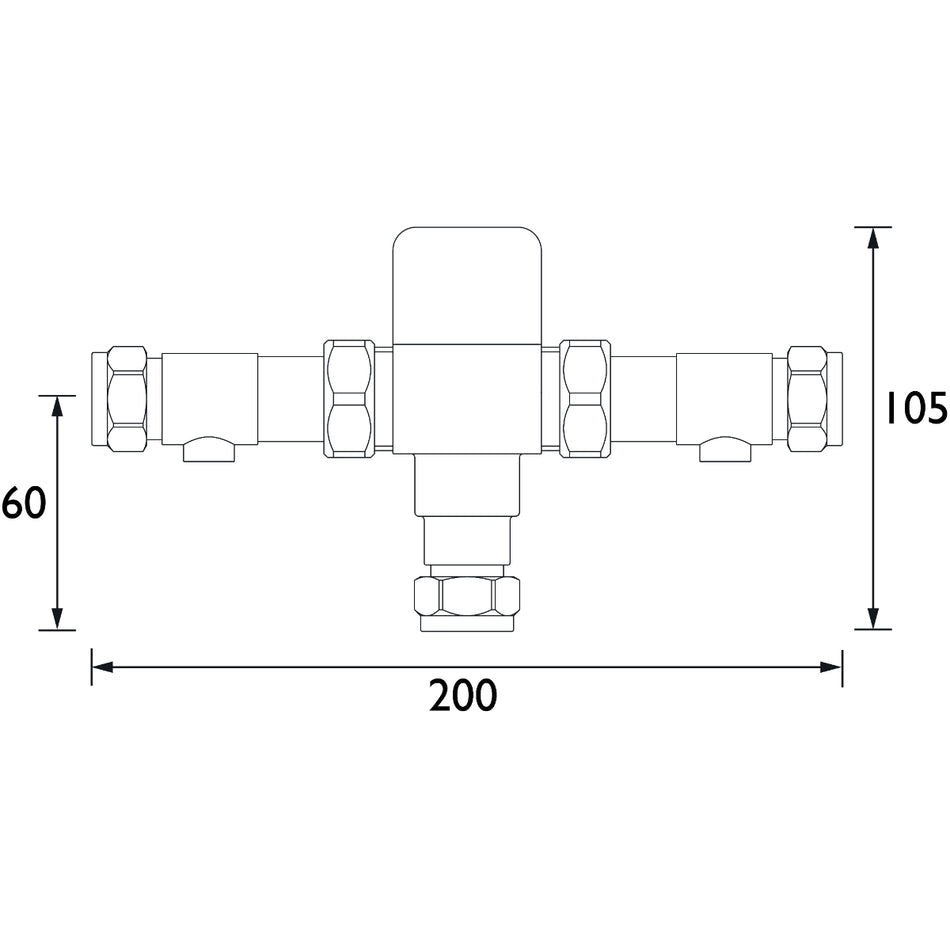 Bristan Thermostatic Mixing Valve with Isolation - 15mm Compression