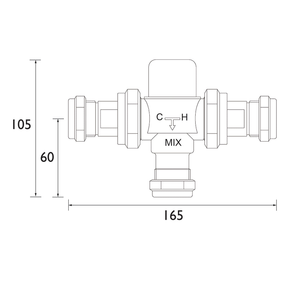 Bristan TMV3 Thermostatic 22mm Mixing Valve - Chrome