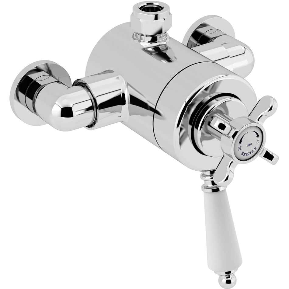 Bristan 1901 Exposed Concentric Top Outlet Shower Valve Only - Chrome