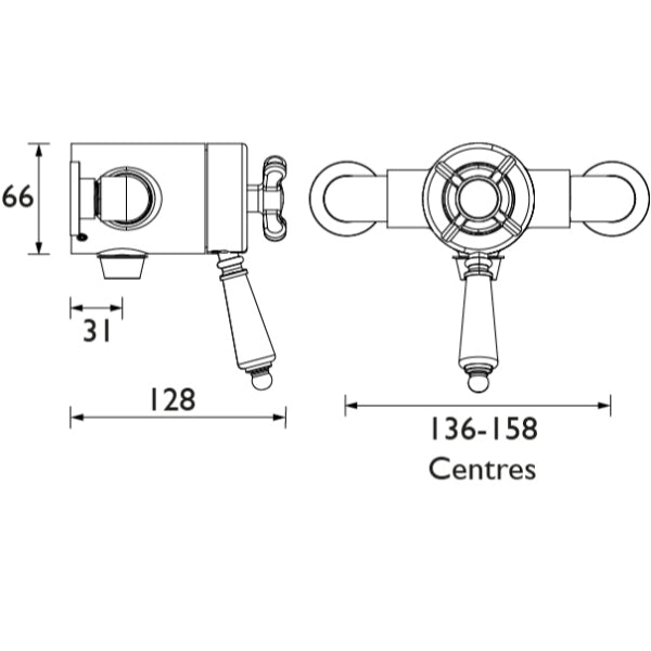 Bristan 1901 Exposed Concentric Shower Valve Only - Chrome