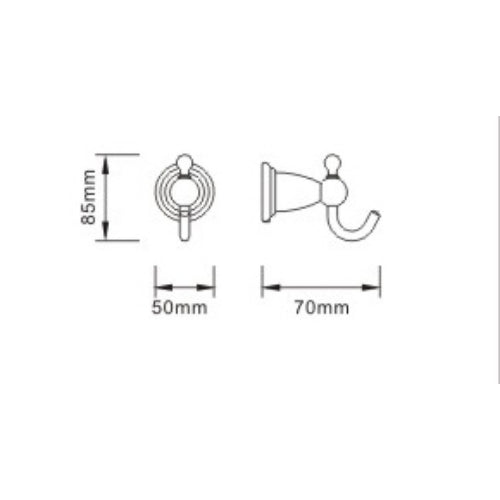 Bristan 1901 Robe Hook - Chrome