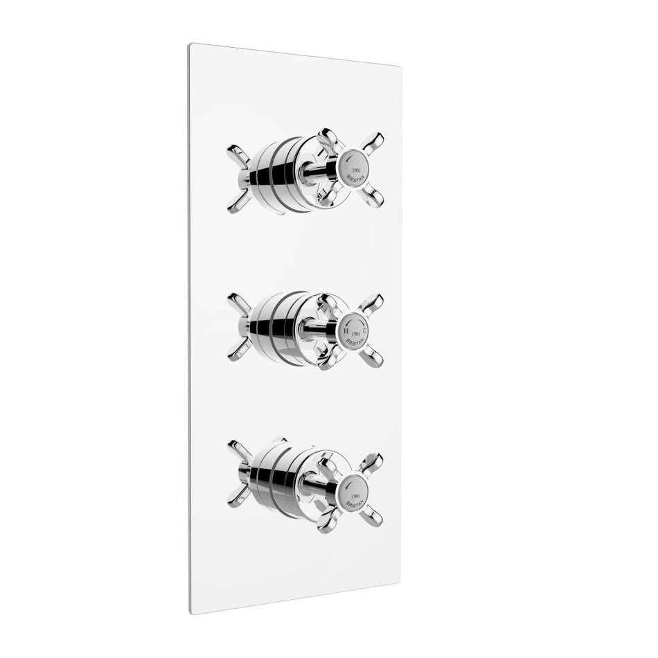 Bristan 1901 Thermostatic Dual Control Shower Valve With Integral Twin Stopcocks - Chrome