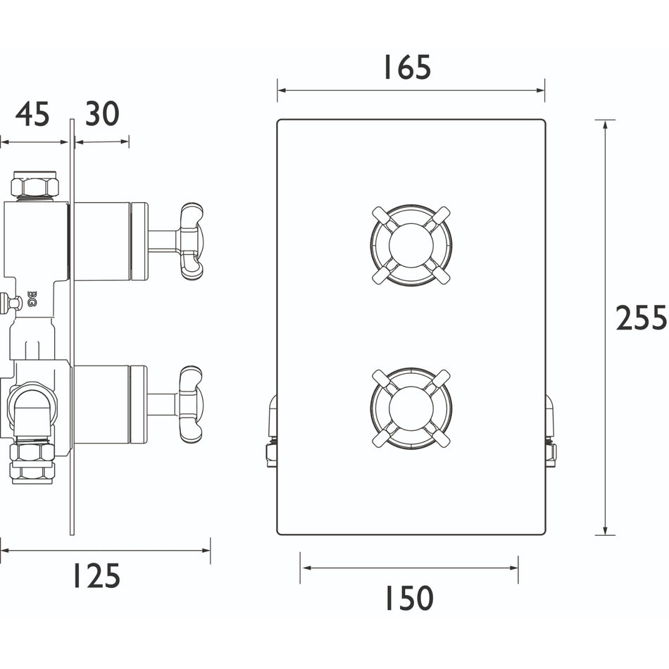 Bristan 1901 Thermostatic Dual Control Shower Valve - Chrome