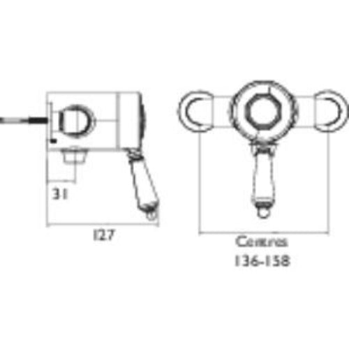 Bristan 1901 Exposed Sequential Shower Valve Only - Chrome