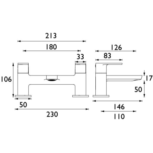 Bristan Napoli Bath Filler Tap - Chrome