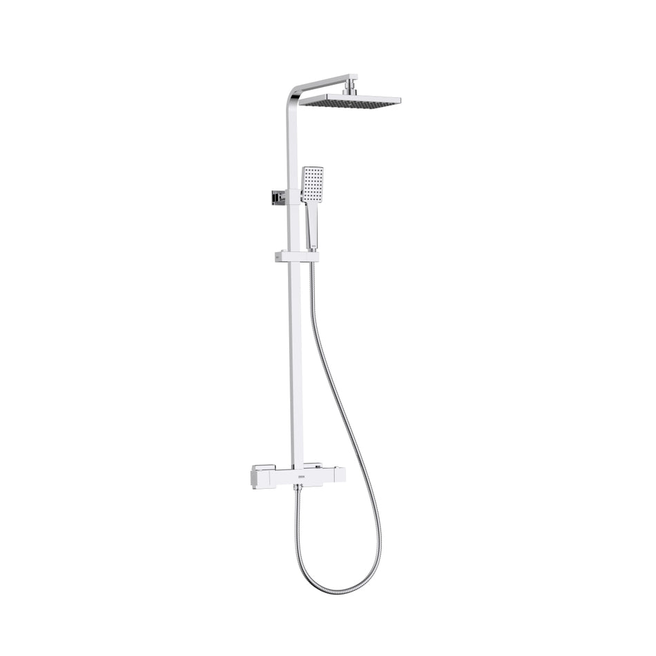 Bristan Napoli Diverter Thermostatic Bar Shower Valve With Adjustable Rigid Riser, Shower Handset And Head - Chrome