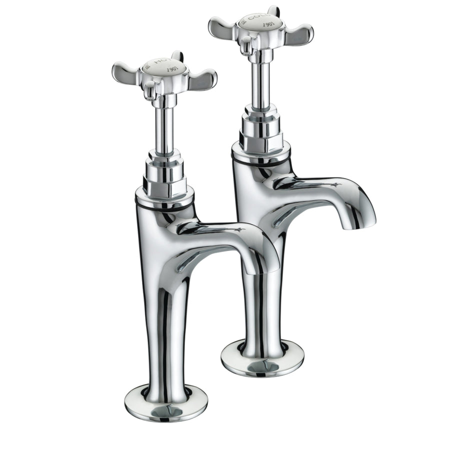 Bristan 1901 High Neck Kitchen Pillar Taps - Chrome