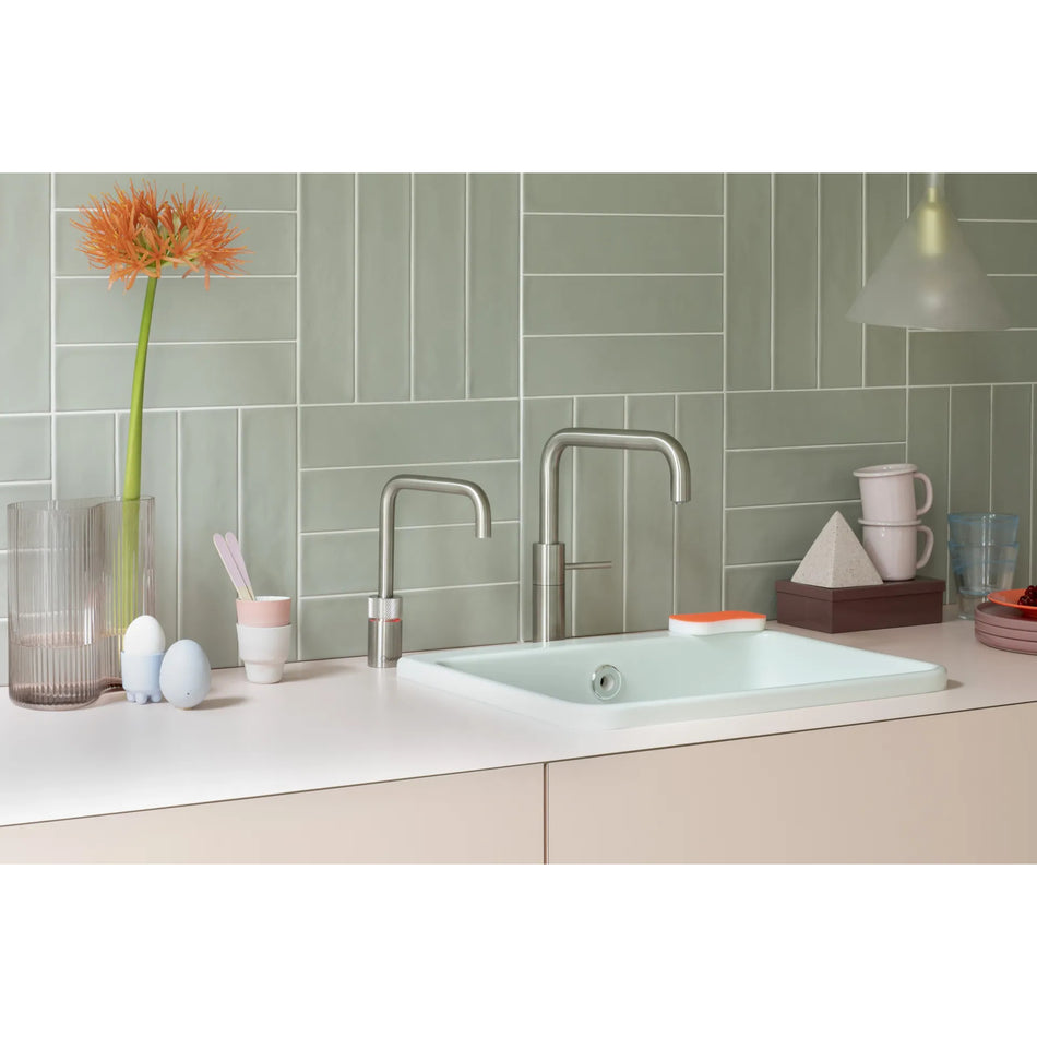 Quooker Nordic Square Boiling Water With Mixer Tap with Tank - Stainless Steel