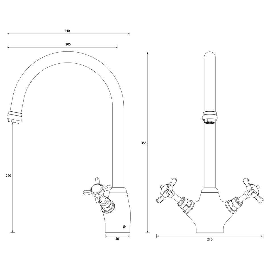 Bristan 1901 Easyfit Kitchen Mixer Tap - Chrome