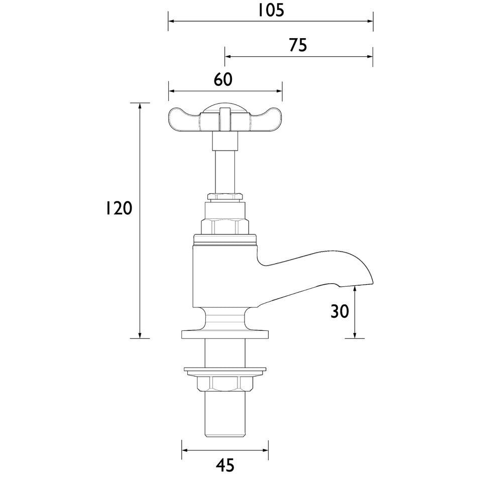 Bristan 1901 Vanity Basin Pillar Taps  and Ceramic Disc Valves - Chrome