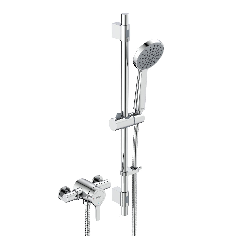 Bristan Onza Thermostatic Exposed Shower Valve With Shower Riser Kit - Chrome