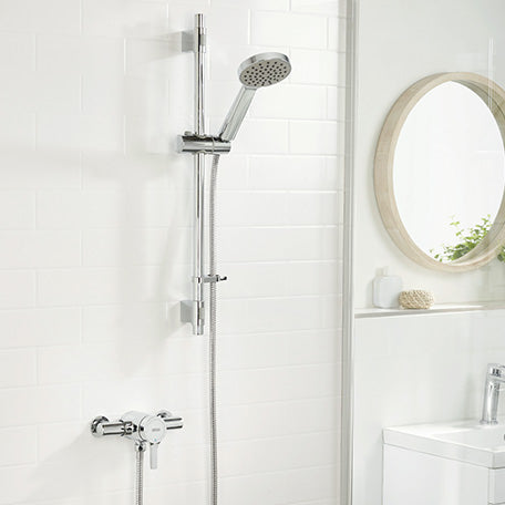 Bristan Onza Thermostatic Exposed Shower Valve With Shower Riser Kit - Chrome