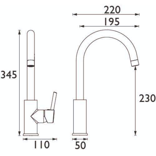 Bristan Odyssey Monobloc Kitchen Mixer Tap - Chrome