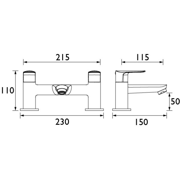 Bristan Opus Bath Filler Tap - Chrome