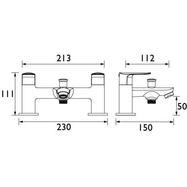 Bristan Opus Bath Shower Mixer Tap - Chrome