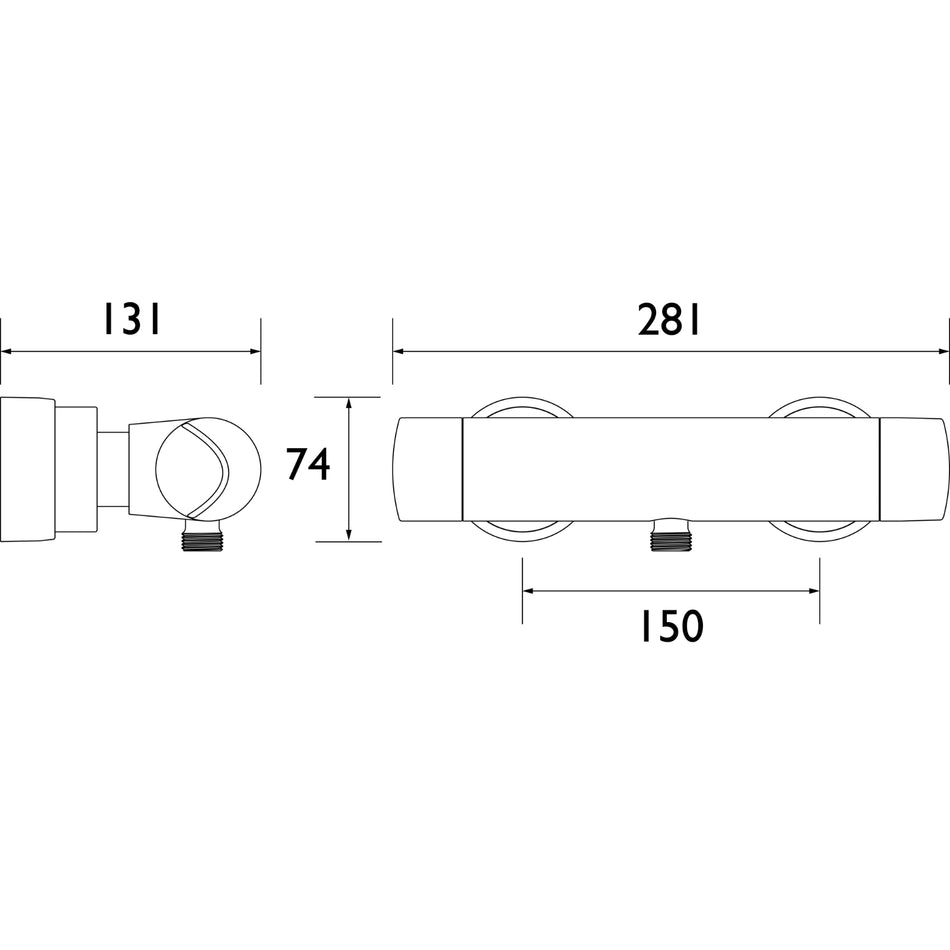 Bristan Opac Exposed Bar Shower Valve - Chrome