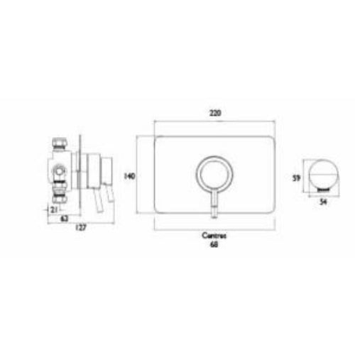 Bristan Prism Concealed Concentric Shower Valve Only - Chrome