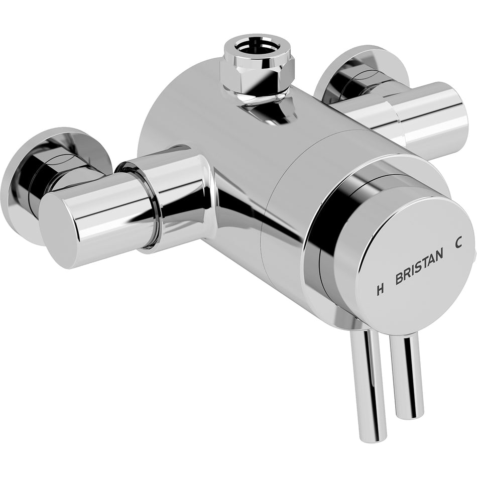 Bristan Prism Exposed Concentric Top Outlet Shower Valve Only - Chrome