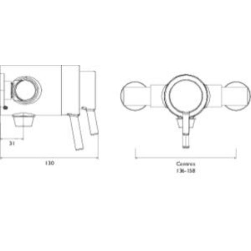 Bristan Prism Exposed Concentric Shower Valve Only - Chrome