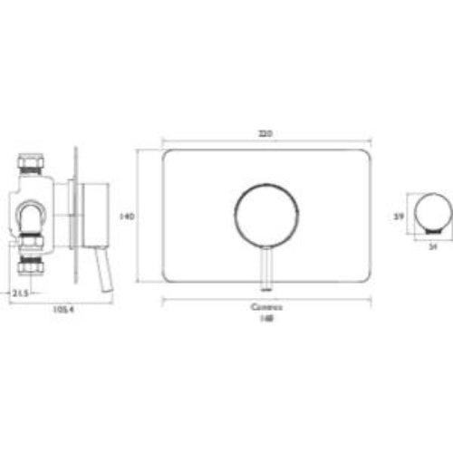 Bristan Prism Concealed Sequential Shower Valve Only - Chrome
