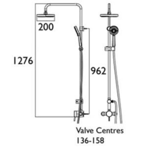 Bristan Prism Exposed Sequential Shower Valve With Diverter And Rigid Riser Kit - Chrome