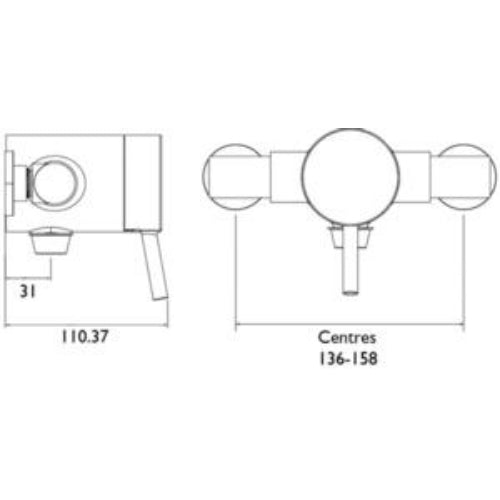 Bristan Prism Exposed Sequential Shower Valve Only - Chrome