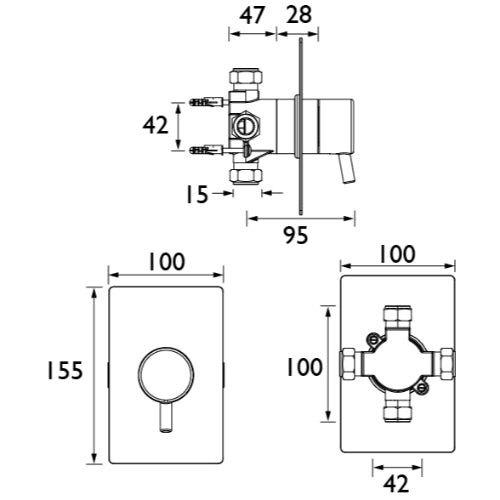 Bristan Prism 3 Way Diverter - Chrome